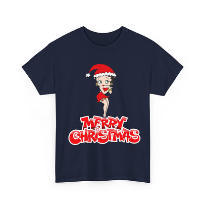 Christmas Betty Boop Tee - 'Merry Christmas' Holiday Graphic Shirt