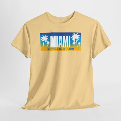 Miami West Palm Beach Vintage Tee — "MIAMI" Beach Palm Trees T‑Shirt