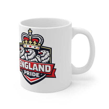 England Pride Ceramic Mug — Crowned Lion 11oz & 15oz Coffee Cup