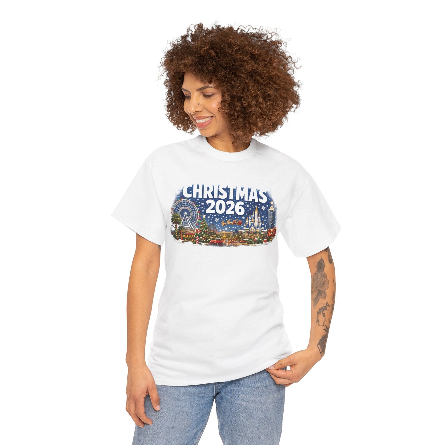 Christmas 2026 Holiday Tee — Festive Winter Village Graphic T-Shirt