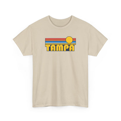 Tampa Retro Sunset T-Shirt — Vintage 70s Striped Beach Tee