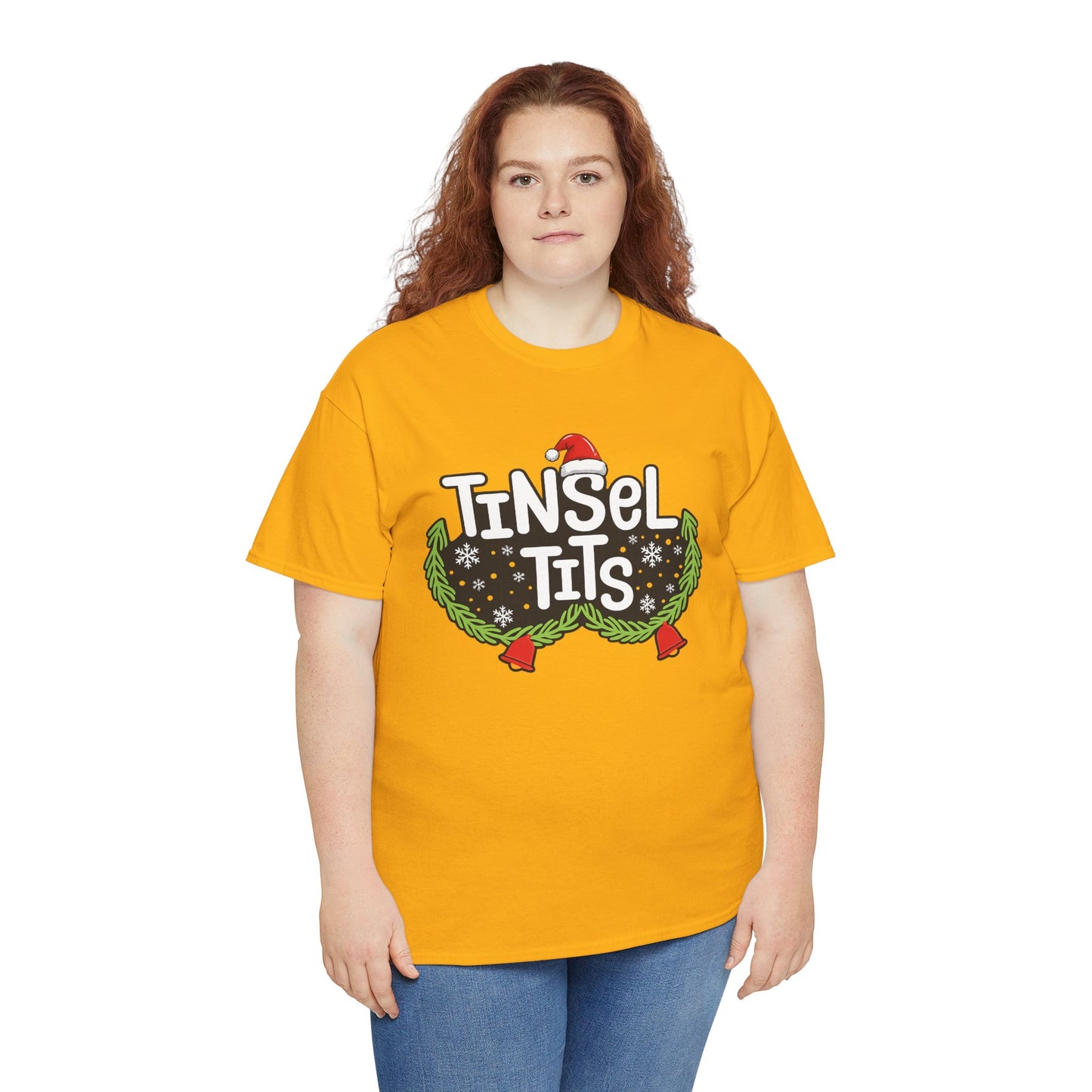 T-Shirt — "Tinsel Tits" Funny Christmas Wreath Holiday Tee