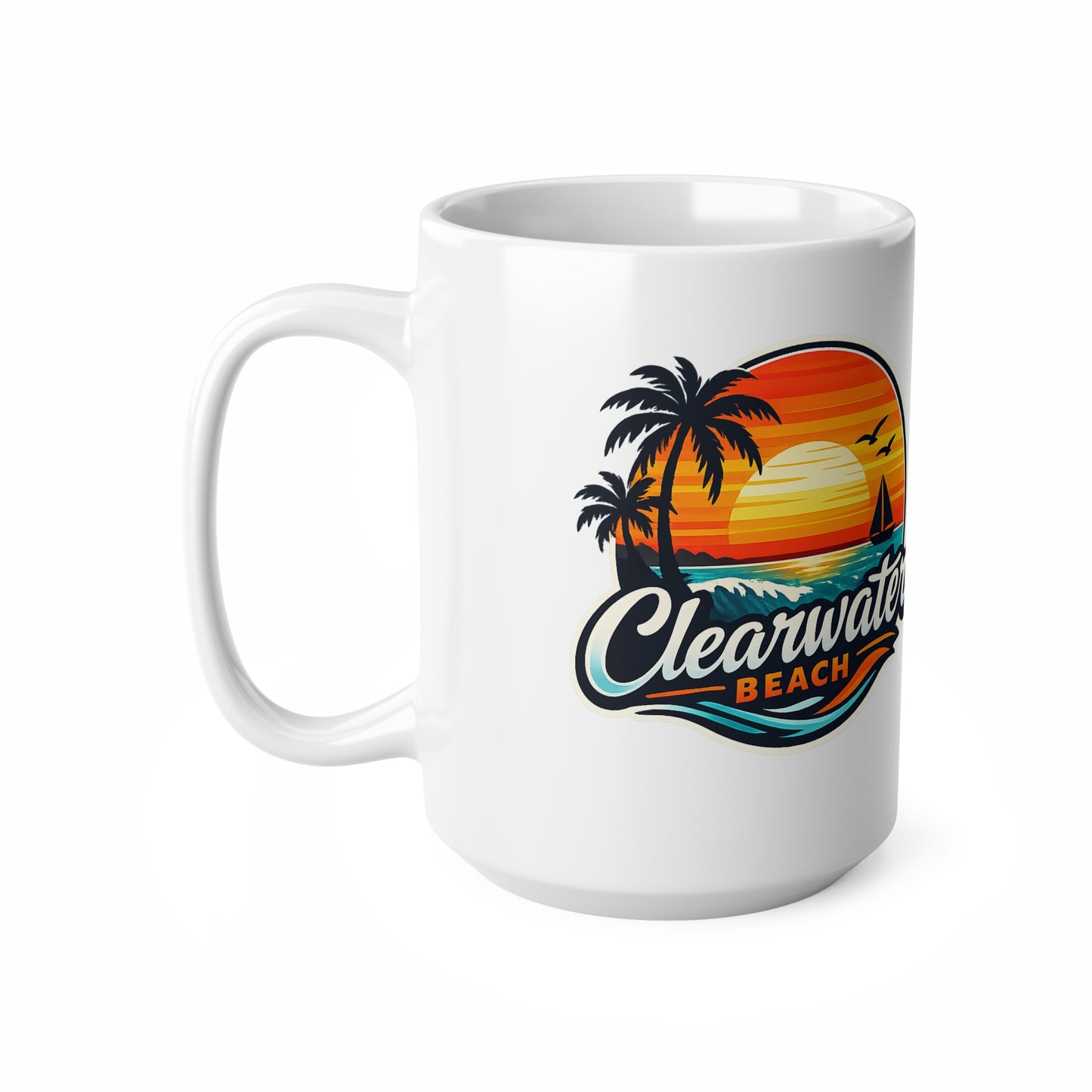 Clearwater Beach Ceramic Coffee Cups, 11oz, 15oz