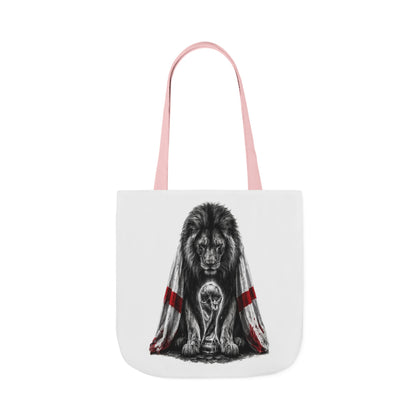 England Lion Guardian Canvas Tote — Protective Lion & Cub Illustration Tote Bag