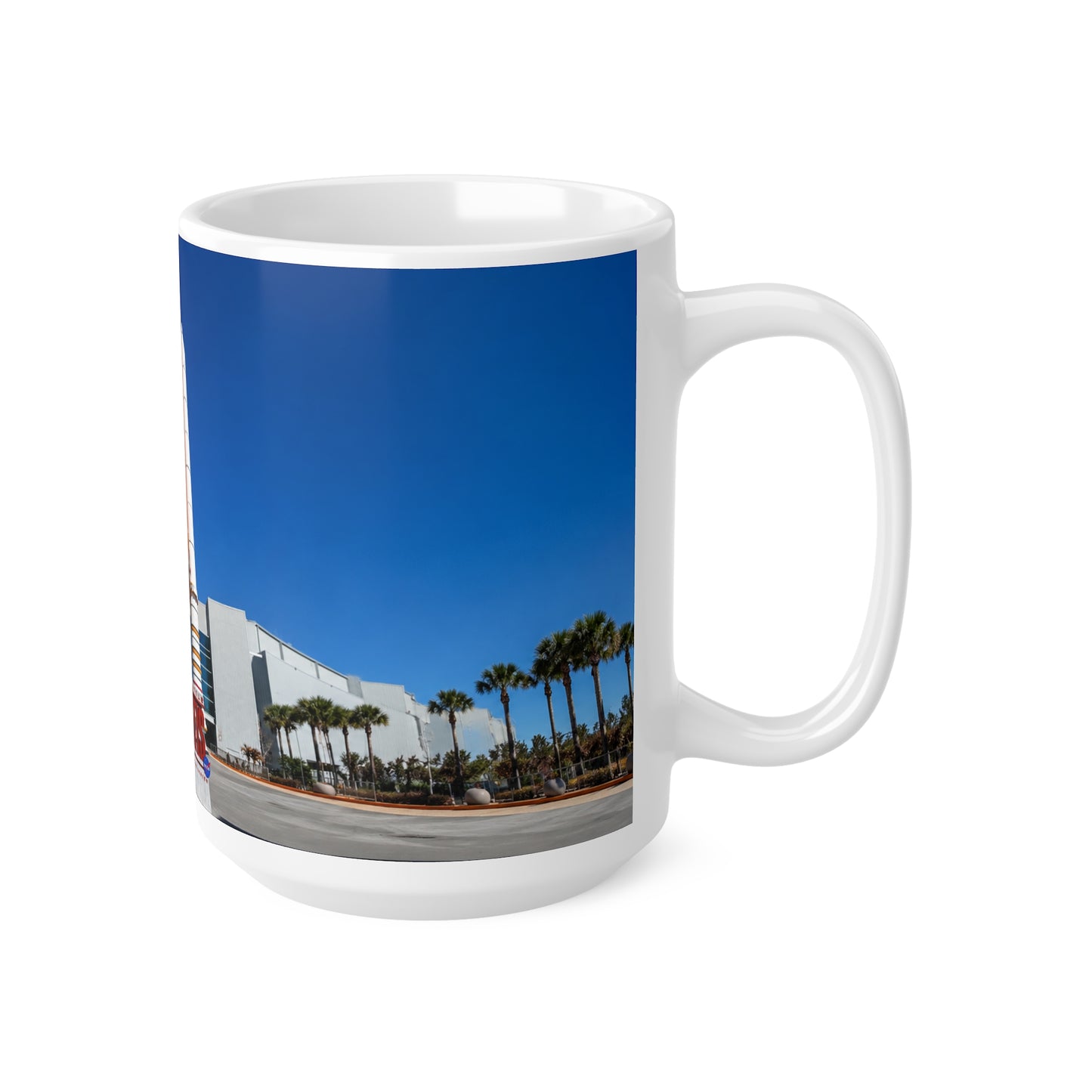 Space Shuttle Launch Pad Ceramic Mug — Atlantis Visitor Center Photo Coffee Cup, 11oz & 15oz