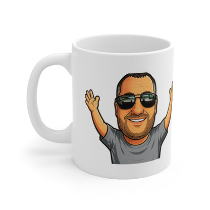 Happy Man Ceramic Coffee Cups, 11oz, 15oz