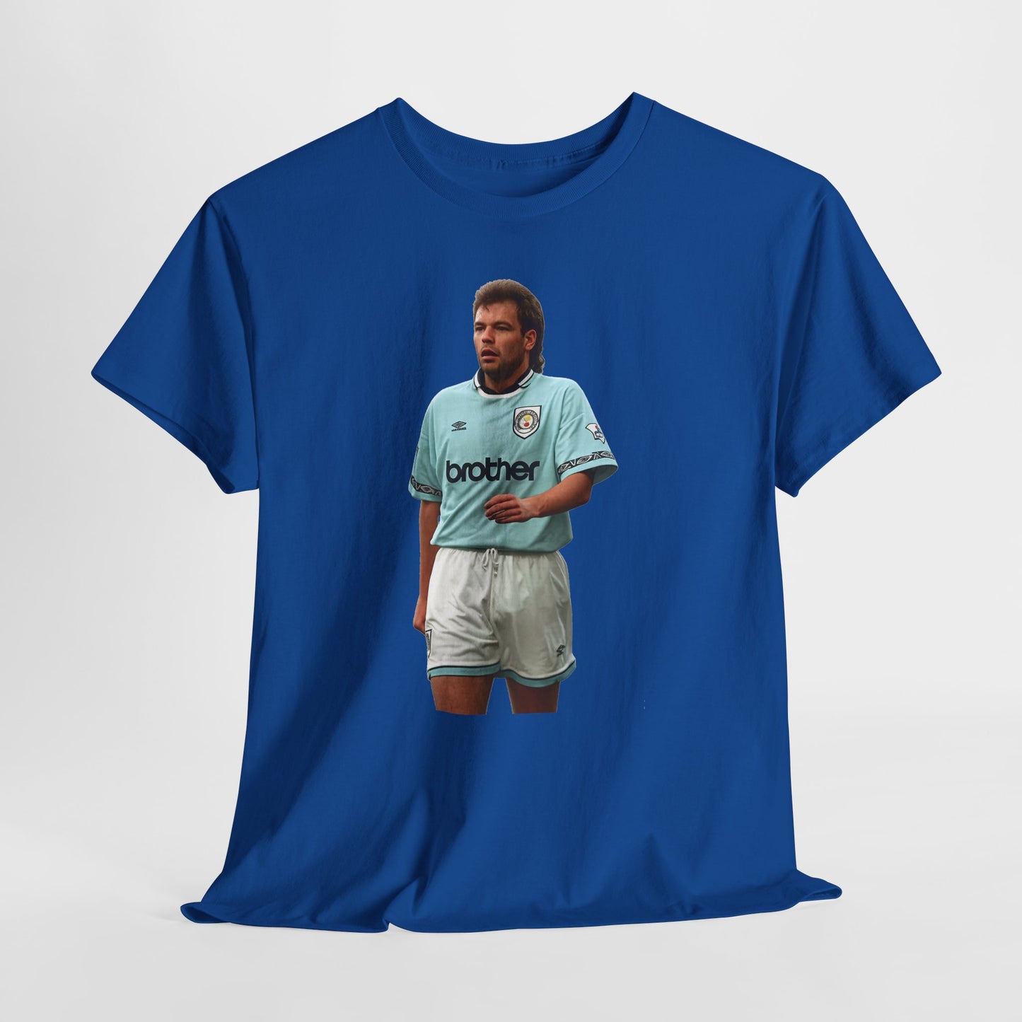 Uwe Rosler Manchester City Legend Graphic Tee - Retro Football Kit Print