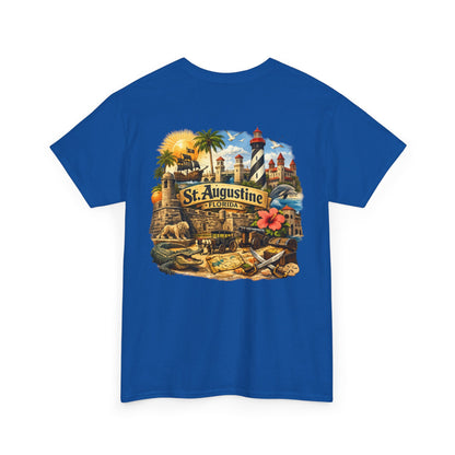 St. Augustine Florida Vintage Travel Tee — Retro Beach & Lighthouse Souvenir T-Shirt