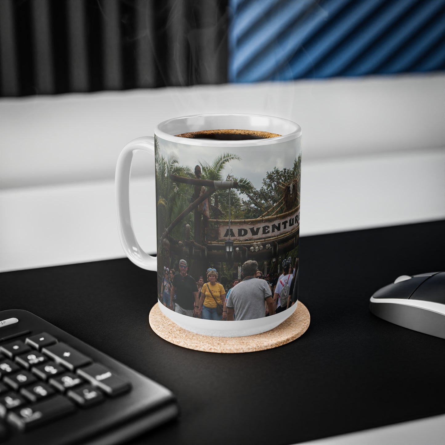 Adventureland Entrance Photo Ceramic Mug — Theme Park Travel Souvenir (11oz & 15oz)