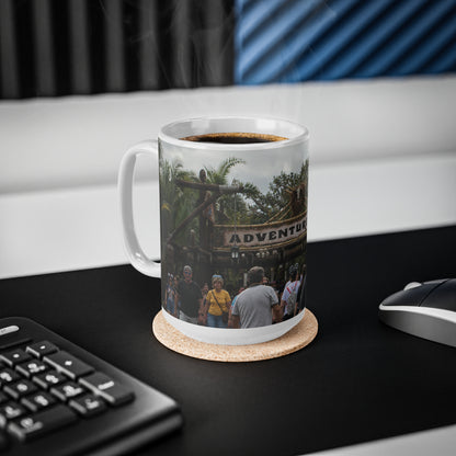 Adventureland Entrance Photo Ceramic Mug — Theme Park Travel Souvenir (11oz & 15oz)