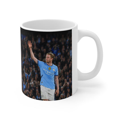 Kevin De Bruyne Farewell Manchester City Ceramic Coffee Mug — Energetic Stadium Photo, 11oz & 15oz