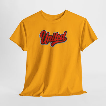 United Retro Script Tee — Vintage Red Logo T‑Shirt