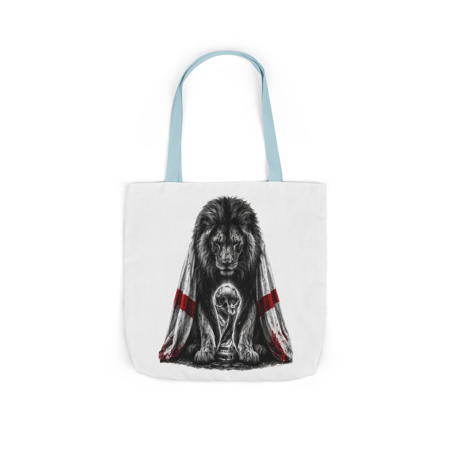 England Lion Guardian Canvas Tote — Protective Lion & Cub Illustration Tote Bag