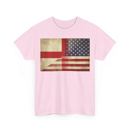 Vintage England-USA Flag T-Shirt — Retro Anglo-American Pride Tee