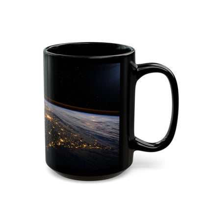 Earth at Night Black Coffee Mug – Satellite City Lights 11oz/15oz