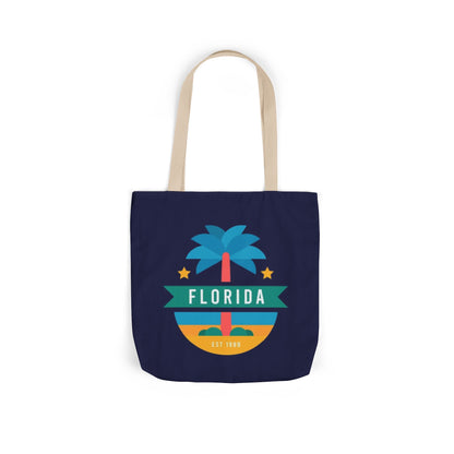 Florida Palm Beach Canvas Tote Bag — Retro Sunshine Travel Tote