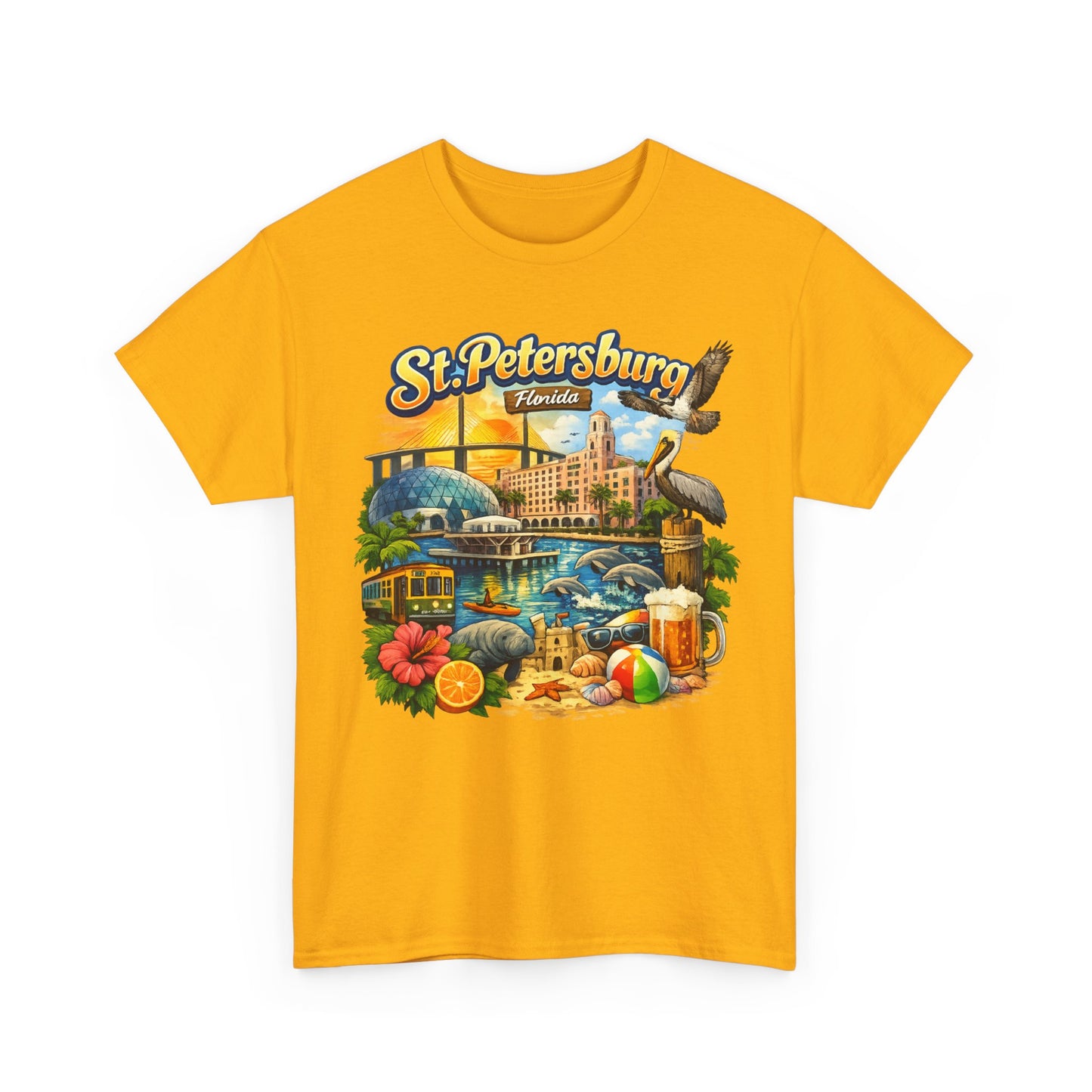 St. Petersburg Florida Retro Beach Scene T-Shirt