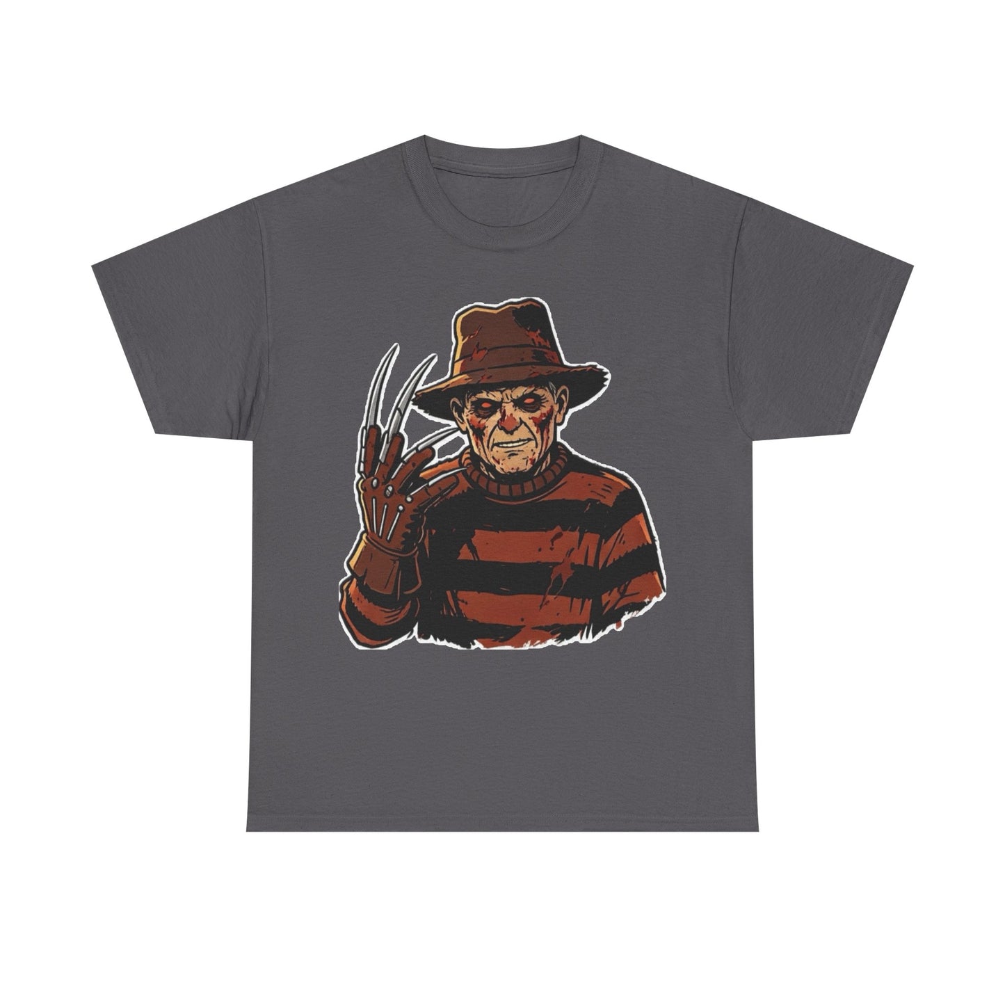 Freddy Krueger Horror Tee — Vintage Striped Nightmare Graphic