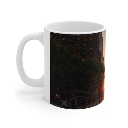 New York Sunset Ceramic Coffee Mug — Manhattan Skyline 11oz & 15oz