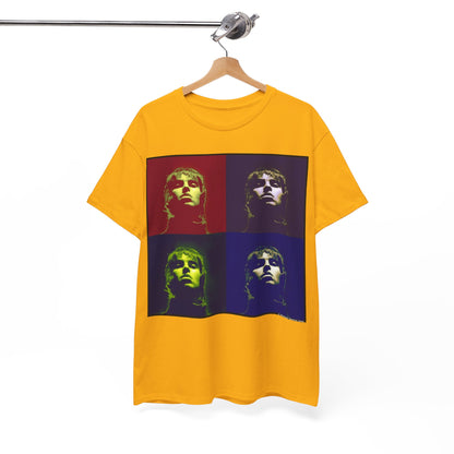 Liam Gallagher Oasis Pop Art Portrait T-Shirt - Retro Color Block Music Icon Tee