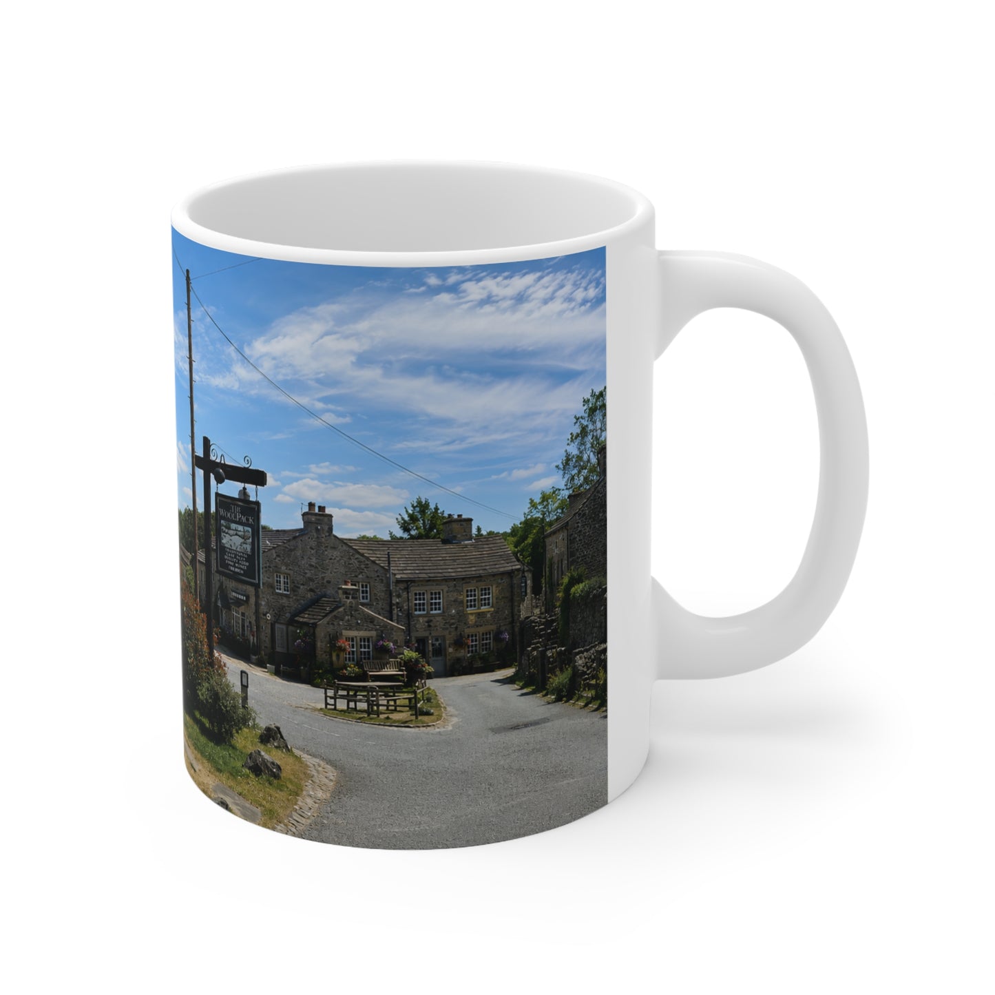 Emmerdale Countryside Cottage Photo Mug — Scenic Village Landscape Coffee Cup (11oz/15oz)