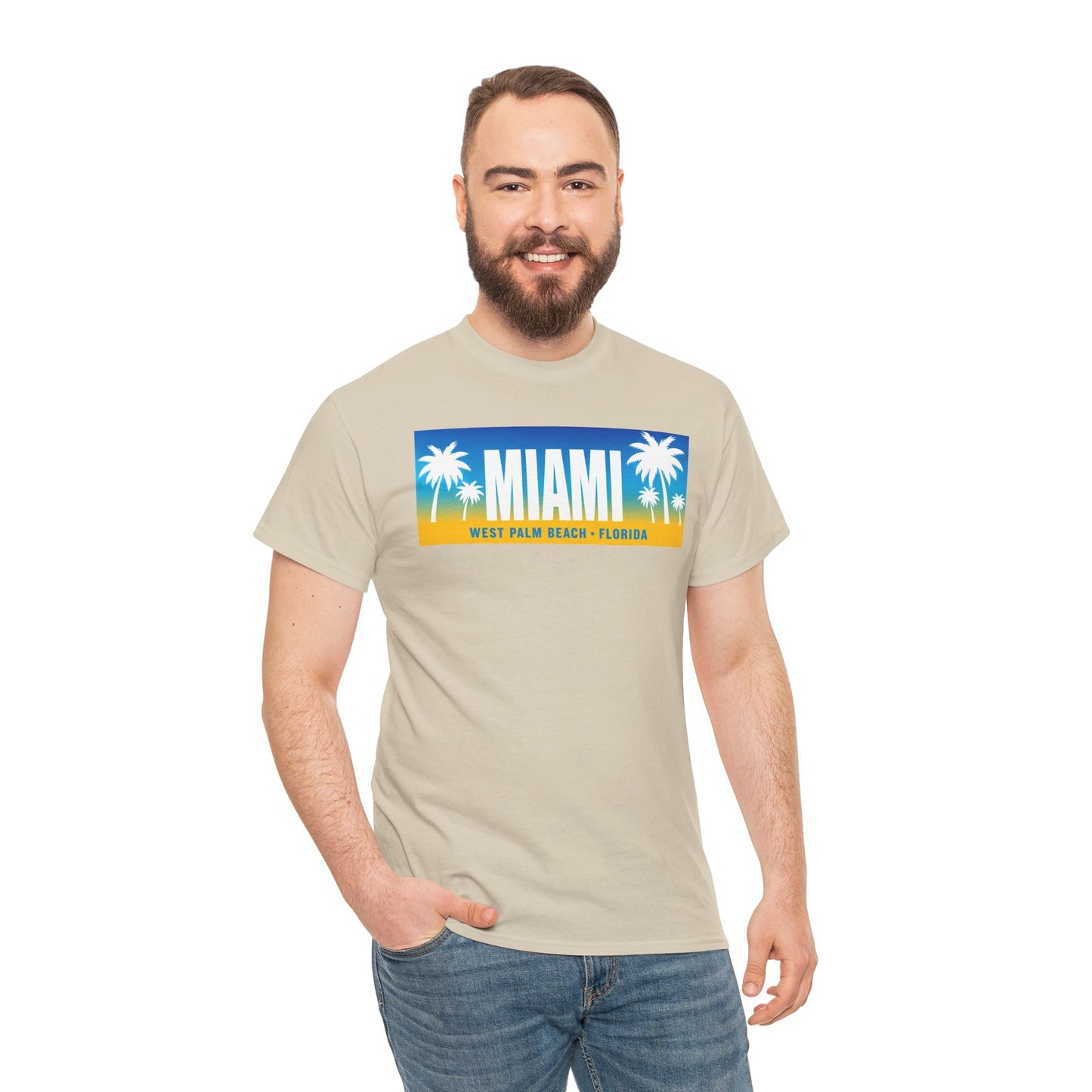Miami West Palm Beach Vintage Tee — "MIAMI" Beach Palm Trees T‑Shirt