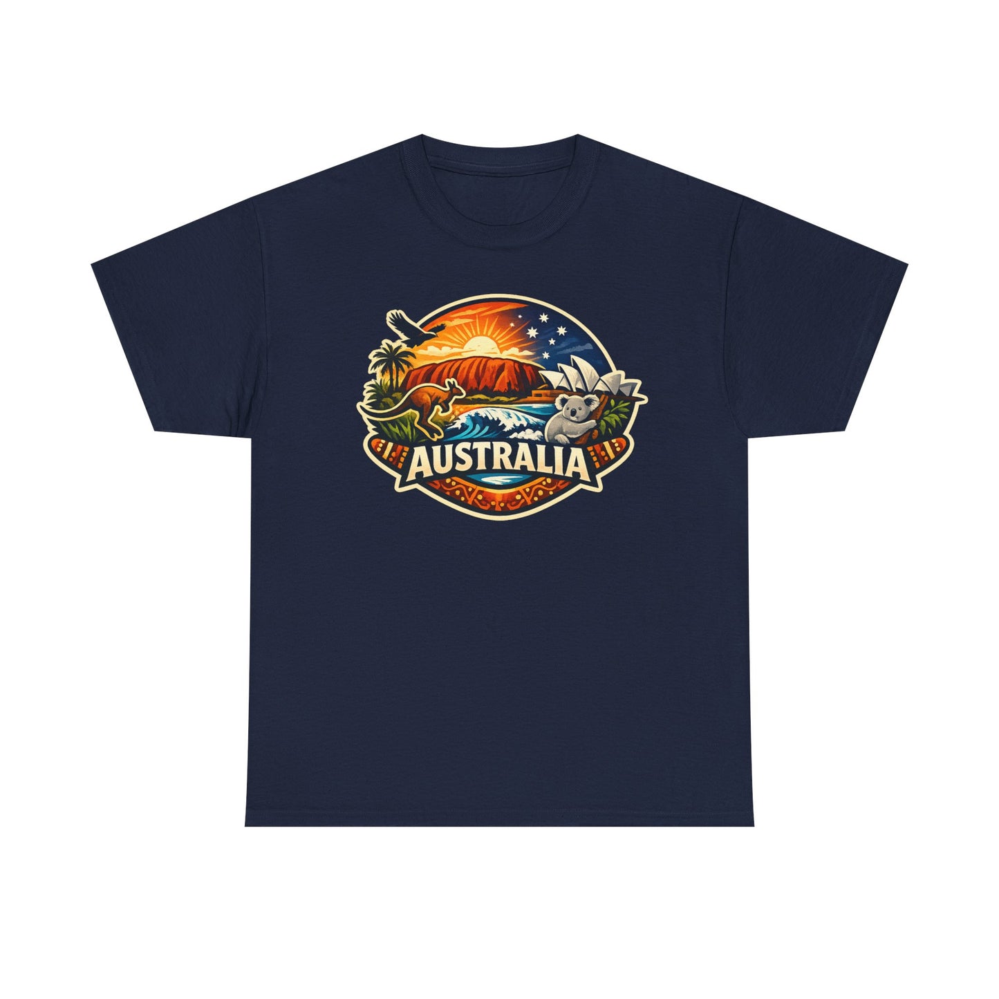 Australia Sunset Vintage Tee — Kangaroo & Surf Badge