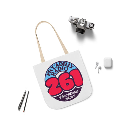 Tote Bag — Retro 'Piccadilly Radio 261' Vintage Logo Canvas Tote