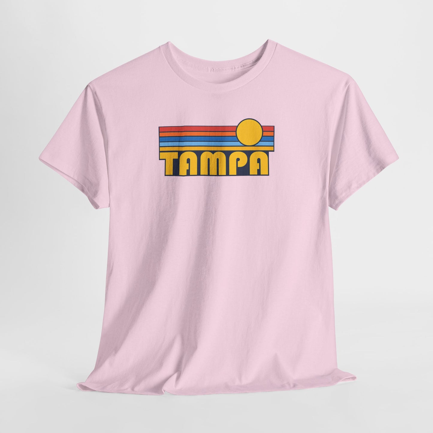 Tampa Retro Sunset T-Shirt — Vintage 70s Striped Beach Tee
