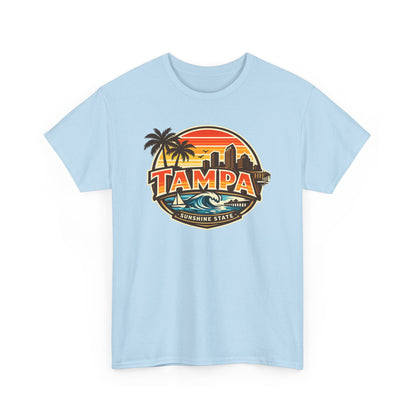 Tampa Retro Sunset T-Shirt – Vintage Palm Beach Skyline Tee