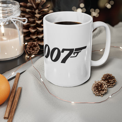 007 Spy Silhouette Mug — James Bond Style Ceramic Coffee Cup (11oz & 15oz)