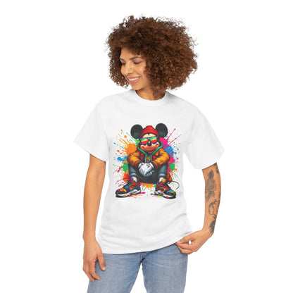 Mickey Mouse Streetwear Graphic Tee — Colorful Hip-Hop Mouse Design