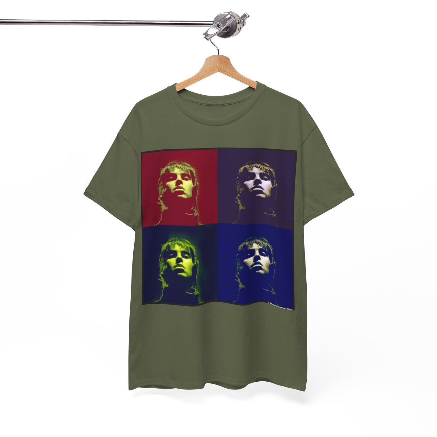 Liam Gallagher Oasis Pop Art Portrait T-Shirt - Retro Color Block Music Icon Tee