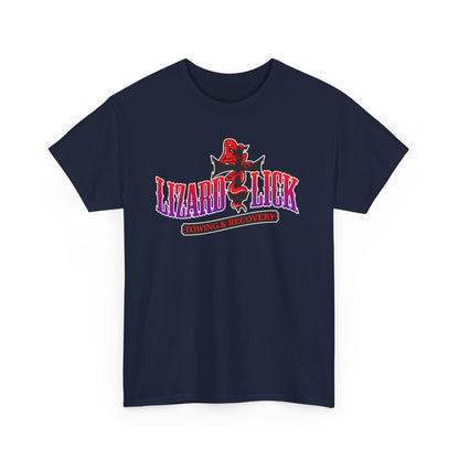 Lizard Lick T-Shirt — Retro Neon Logo Tee with Lizard & Cowboy Graphic
