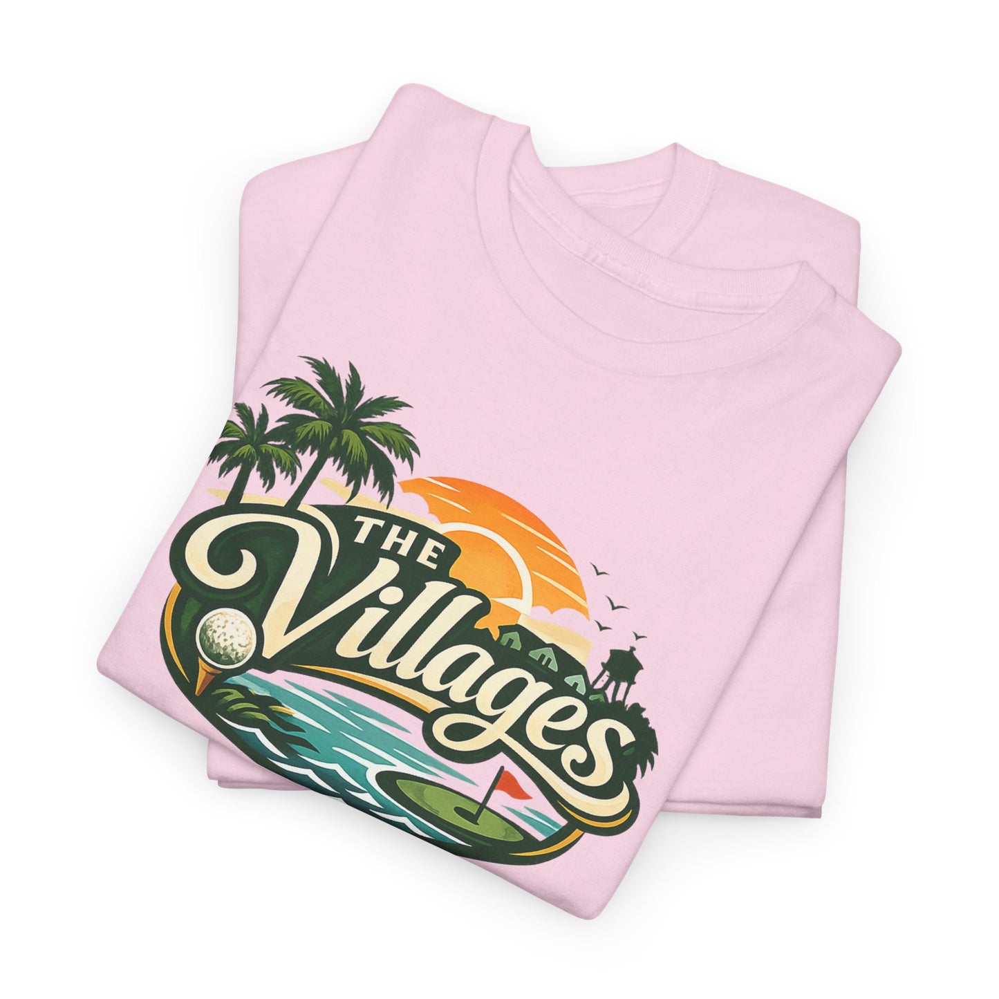 The Villages of Florida Sunset Logo Tee - Florida Palm Beach Retro T-Shirt