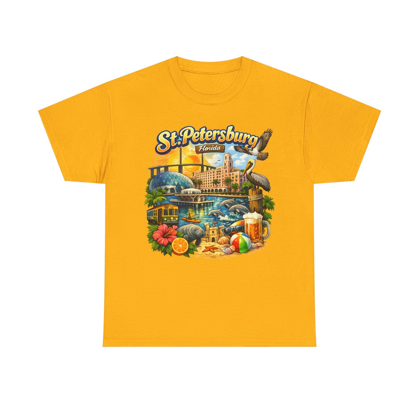 St. Petersburg Florida Retro Beach Scene T-Shirt