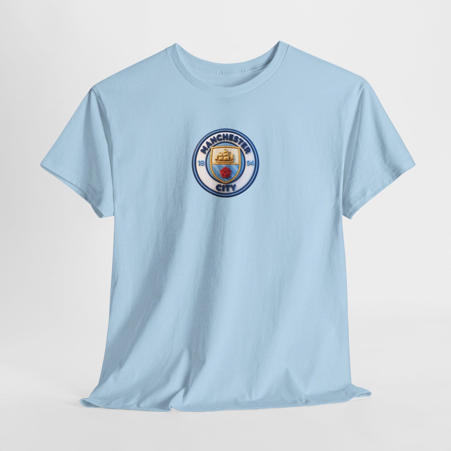 Manchester City Crest Unofficial 3D T-Shirt — Minimal Soccer Logo Tee