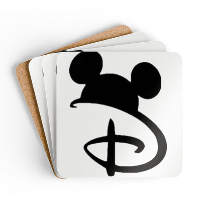 Mickey Silhouette Cork Coaster Set — Disney-Inspired Drink Coasters (4-Pack)