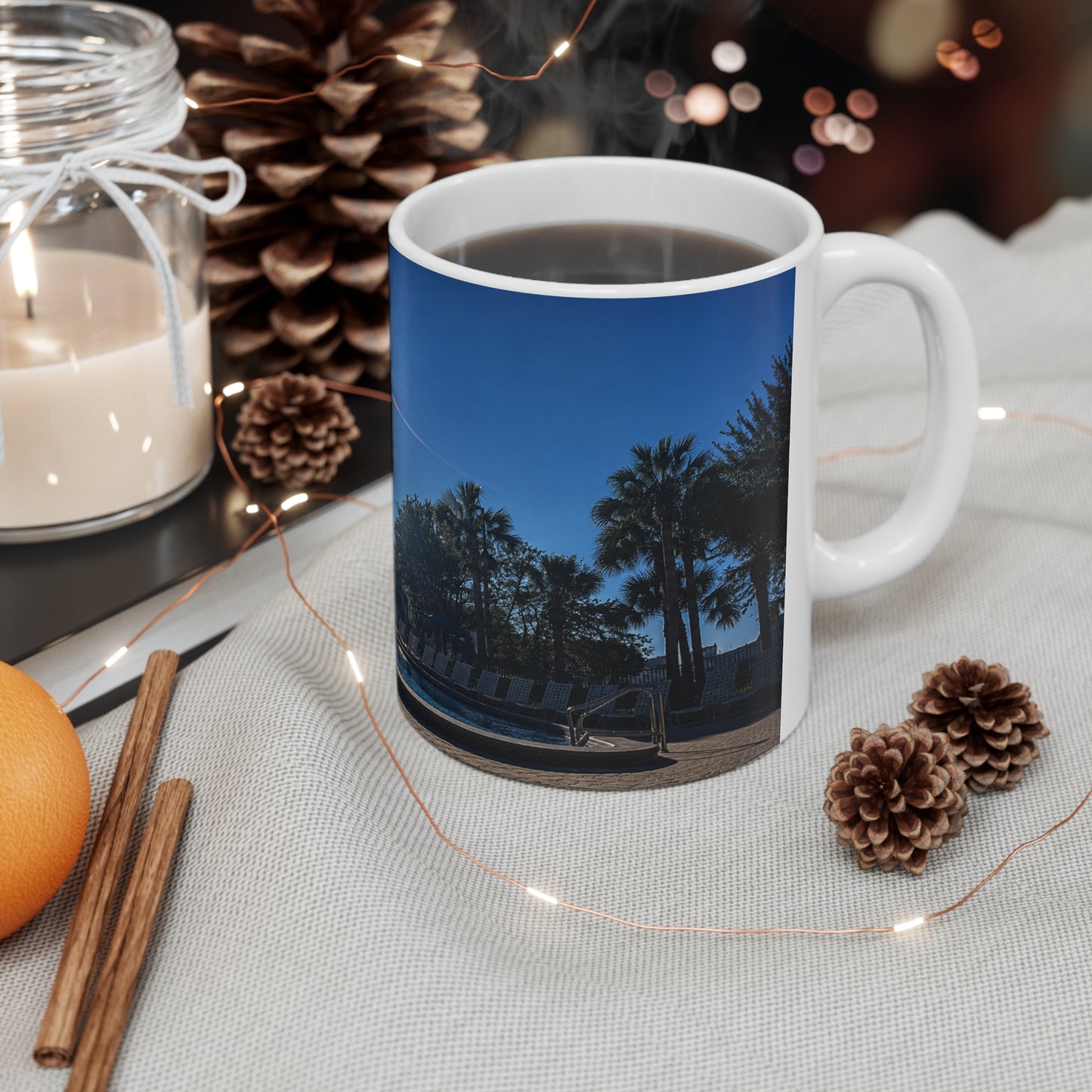 Rosen Inn Closest to Universal Sunrise Poolside Mug — 11oz & 15oz Ceramic Coffee Cup