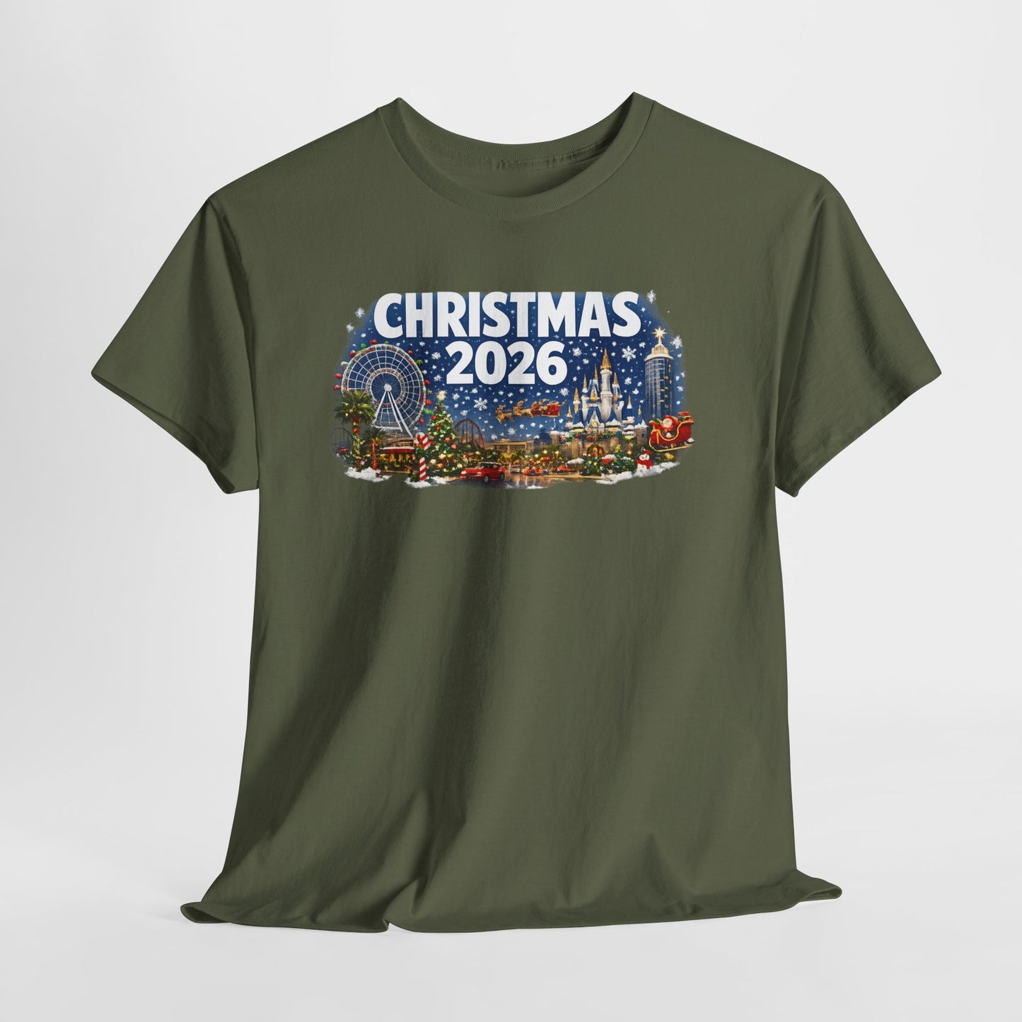 Christmas 2026 Holiday Tee — Festive Winter Village Graphic T-Shirt