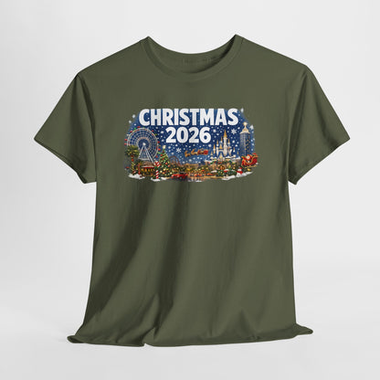 Christmas 2026 Holiday Tee — Festive Winter Village Graphic T-Shirt