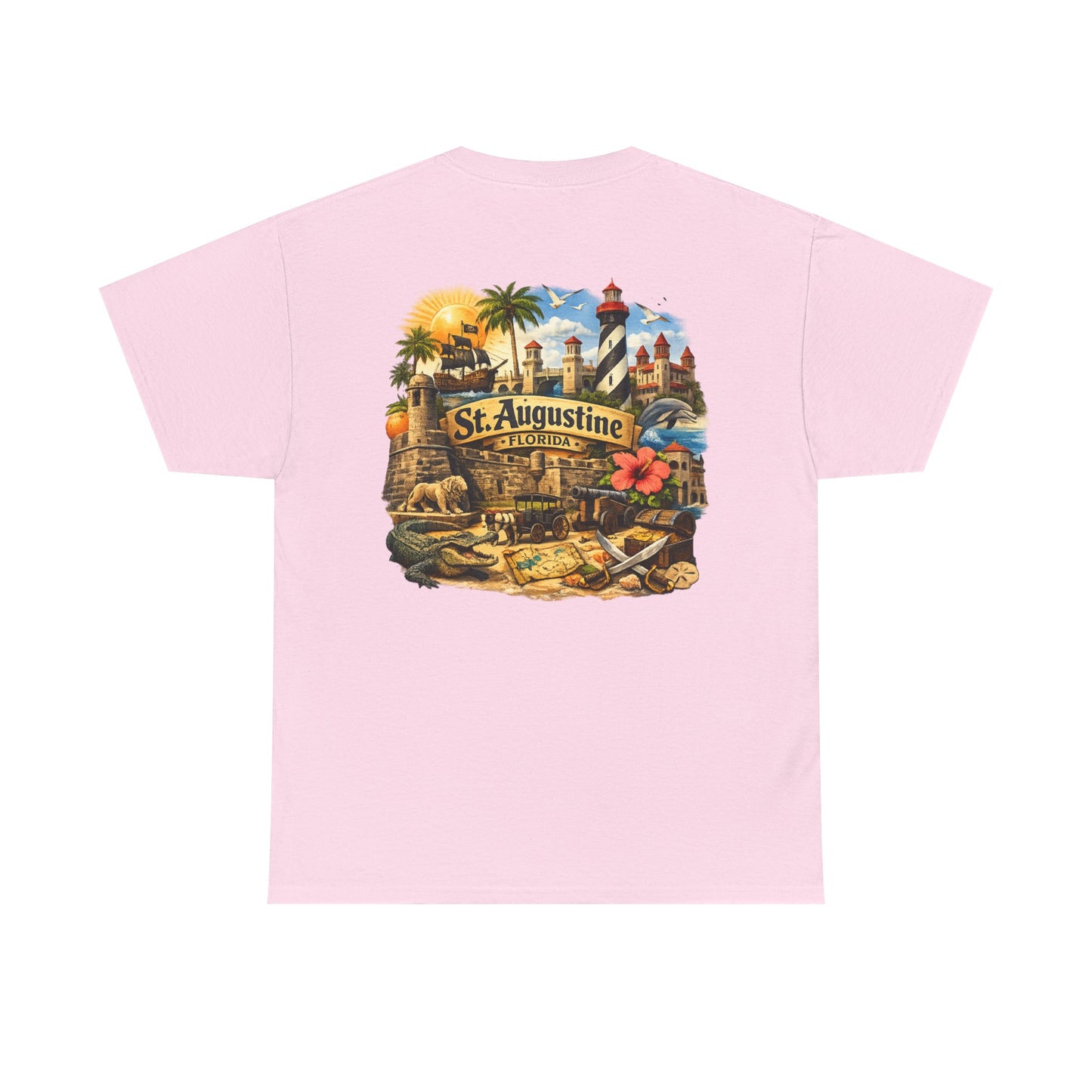 St. Augustine Florida Vintage Travel Tee — Retro Beach & Lighthouse Souvenir T-Shirt