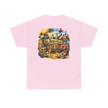 St. Augustine Florida Vintage Travel Tee — Retro Beach & Lighthouse Souvenir T-Shirt