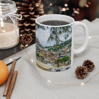 Favela Cityscape Coffee Mug — Tropical Rio Panorama Ceramic Mug (11oz, 15oz)