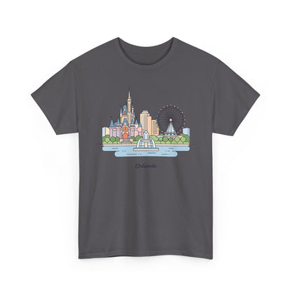 Orlando Skyline T-Shirt — Cute Cityscape Graphic Tee with 'Orlando' Text