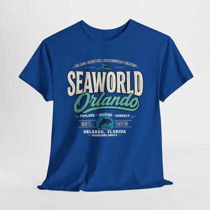 SeaWorld Orlando Graphic Tee — Retro Explore Inspire Connect Vacation Shirt