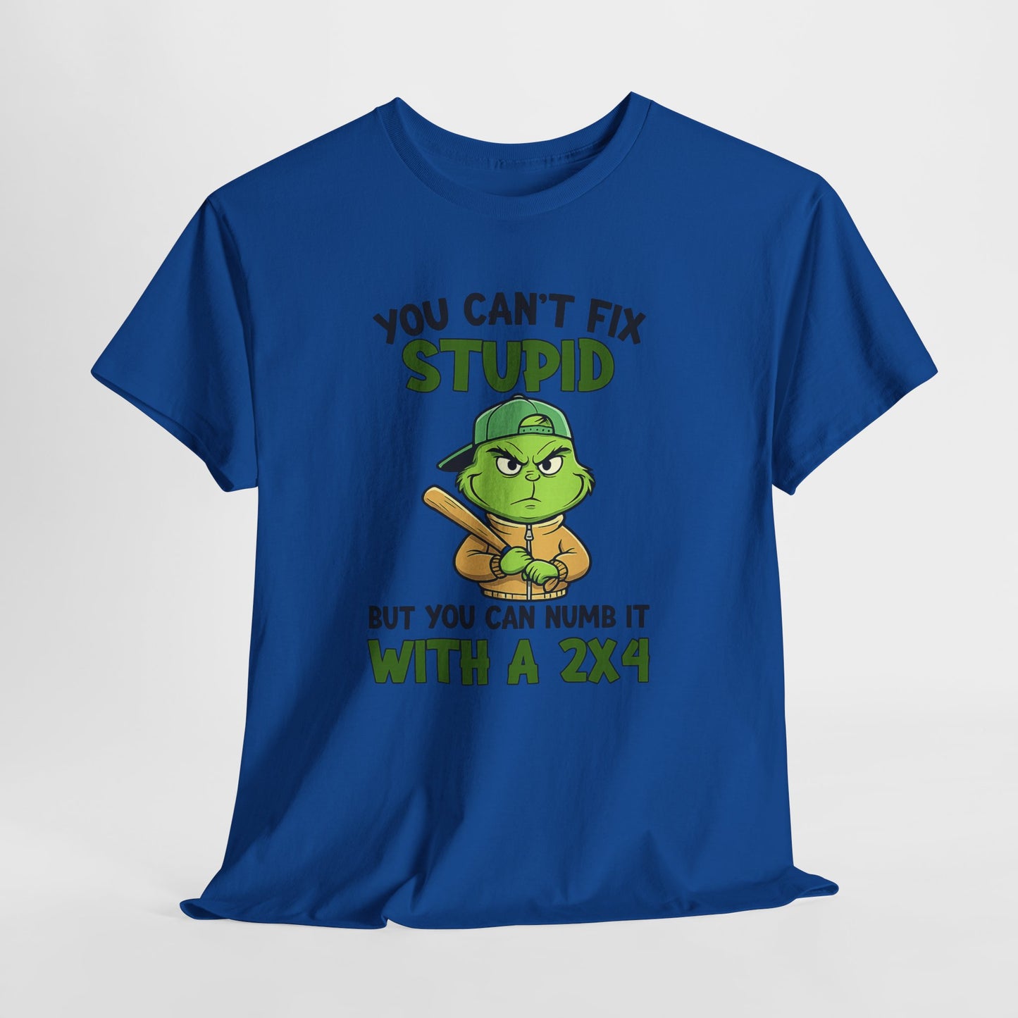 Funny Carpenter T‑Shirt — "You Can't Fix Stupid But You Can Numb It With a 2x4"