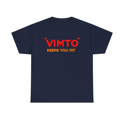 VIMTO "Keeps You Fit" Graphic Tee — Retro Beverage Logo T-Shirt