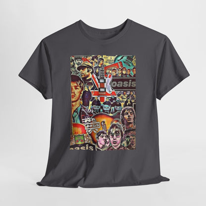 Oasis Collage T-Shirt – Retro Britpop Band Graphic Tee