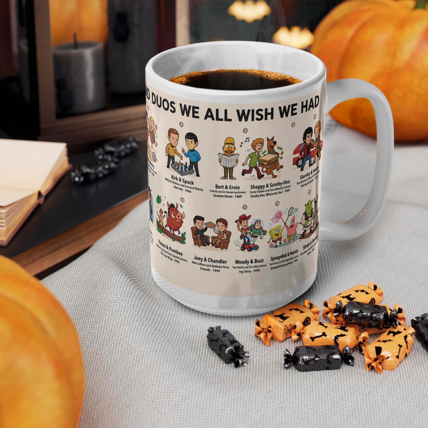 Best Friend Duos Coffee Mug — Vintage Club Championship Medal Design (11oz & 15oz)